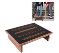 YAYODS Marchepied en Bois Couleur Noyer 40x32x10,5cm - Tabouret de Marche Robuste Supportant jusqu'à 200 kg - Escabeau Fixe avec Surface Antidérapante pour Personnes Âgées, Maison et Caravane