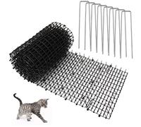 YAYODS Tapis répulsif pour chat en plastique noir avec 8 piquets en forme de U pour intérieur et extérieur 30 cm x 4 m