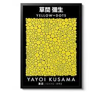 Yayoi Kusama Infinity Dots, art mural moderne japonais, idée cadeau d'exposition, décoration d'intérieur, impression minimaliste, archivage mat, A5 (encadré), 21 x 14,8 cm