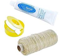 YAYOII Kit d'étanchéité fileté : chanvre d'étanchéité 80 g + pâte d'étanchéité neo-fermit 150 g + bande d'étanchéité filetée PTFE (blanc, métal, mastic, kit d'étanchéité fileté)