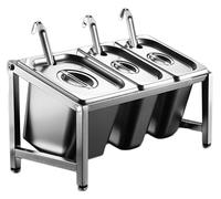 YAYREC Station de garniture pour pizza，Boîtes à épices， Ensemble de rangement tout-en-un for confitures, étagère comptoir, placard for boissons cafétéria(15.3X7X8IN)