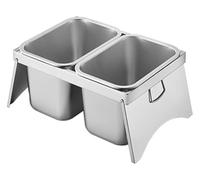 YAYREC Station de garniture pour pizza，Boîtes à épices， Porte-condiments de comptoir avec poignée, assiette combinée à pizza for hôtel, réception, fromage, sauce, laitue(Silver-a,48.2x32x14.8cm)