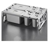 YAYREC Station de garniture pour pizza，Boîtes à épices， Porte-épices avec couvercles, support incliné de rangement for comptoir, contenants for confitures et fruits(D-E(21.7X14.6X6.7IN))