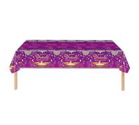YaYuanSun Lot de 2 Nappes Jetables Happy Diwali - Rectangulaires pour Fête Indienne, Festival des Lumières, Décoration Hindoue