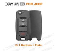 Yayun 2+1 Boutons Pour Jeep Renegade 2015/6/7/8 Coque De Clé De Voiture À Télécommande Rabattable Avec Lame Sip22 Non Coupée De Remplacement Avec Logo 4a-3n1 Boutons Logo