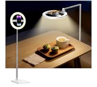 yAyusi Anneau Lumineux Sans Fil avec Trépied, Pliable Support de Caméra Overhead avec Rechargeable Ring Light 174cm pour Enregistrement Vidéo, Photographie, Diffusion en Direct, TikTok, YouTube