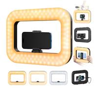 yAyusi Lampe de Téléphone pour Vidéo, Stabilisateur de Téléphone Portable avec Eclairage, Anneau Lumineux LED 8000mAh pour Selfie avec Support, Support Vidéo pour Smartphone/Caméra Action/Vlog/TikTok