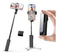 yAyusi Mini Trépied pour Perche à Selfie avec Télécommande, Trépied de Poche Portable pour iPhone, Petit Perche Selfie Téléphone Compact pour Voyage/Vlog/Enregistrement Vidéo/Diffusion Direct (Noir)