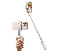 yAyusi Nouvelle Mini Perche à Selfie pour iPhone, Perche à Selfie Portable Extensible en Aluminium avec Télécommande, Perches à Selfie Compactes pour Vlog/Enregistrer Vidéo/Diffusion en Direct (Blanc)