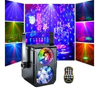YAZEKY Lampe de Scène, Boule Disco 80 Effets Lumineux RGBY, 13 modes d'éclairage Boule a Facette à Musique Commande Vocale, Jeux de Lumière Disco pour Soirée, Disco, DJ, Fête, KTV, Bar, Club, Noël