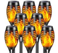 YAZEKY Lumières Flamme Solaire Exterieure, Lampe Solaire Flammes Torche Exterieur,Lampe Solaire Exterieur Jardin IP65 Imperméable,Lumiere Torche Solaire pour Décor,Jardin,Patio,Chemins (8 Pièces)