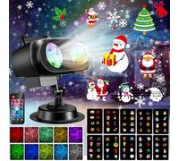 YAZEKY Projecteur de Noel Exterieur, 8 Motifs 10 Diapositives Projecteur LED Noël Extérieur et 10 Couleurs Océan Lampe de Projection Noel Exterieurr Intérieur Télécommande pour Décoration Noël, Fête