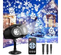 YAZEKY Projecteur Noel Exterieur, Led Projecteur de Flocon de Neige de Noël avec Télécommande Minuterie, Étanche IP65 Lumières Led Effet Chute de Neige Décoration pour Noël, Intérieur, Extérieur, Fête