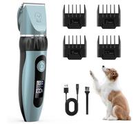 YAZEKY Tondeuse Chien,Professionnelle Poil Long Epais Tondeuse, Chat faible bruit pour tailler, avec Ecran LCD et 4 Accessoires de Peigne, Convient petits chiens chats animaux aux (Bleu)