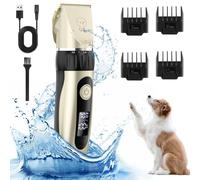 YAZEKY Tondeuse Chien,Professionnelle Poil Long Epais Tondeuse, Chat faible bruit pour tailler, avec Ecran LCD et 4 Accessoires de Peigne, Convient petits chiens chats animaux aux