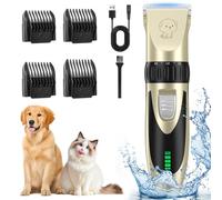 YAZEKY Tondeuse Chien Professionnelle, Sans Fil Tondeuse Chien Poil Long Epais avec Ecran LCD et 4 Peignes de Limite, Tondeuse Animaux à Lame étanche, Toilettage pour Animaux de Compagnie Chat Chien