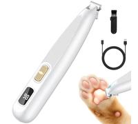 YAZEKY Tondeuse pour chien silencieuse avec lumière LED - Tondeuse professionnelle pour pattes de chien - Sans fil - Rechargeable - Pour pattes, yeux, oreilles, visage (blanc)