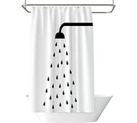 YAZHULUCK Rideaux de Douche en Tissu de Salle de Bain Noir et Blanc, Rideaux de Douche de Baignoire pommeau de Douche Rideau de Salle de Bain Rideaux de Douche Blancs 80x180cm (31.5x70.87in)