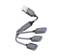 Yazhuq Câble répartiteur USB en Y mâle vers 3 femelles USB 2.0 Convertisseur multi-ports USB 2.0 Adaptateur répartiteur multiport