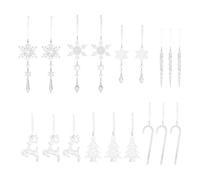 Yazhuq Lot de 18 décorations de Noël à suspendre en forme de flocon de neige pour sapin de Noël avec pendentif goutte pour décoration de vacances