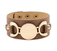 YAZILIND 2 Pcs Large Manchette en Cuir Wrap Bracelet Femmes PU Bracelet en Alliage Boucle Bracelet Poignet Bande De Manchette pour Filles Femmes Kaki