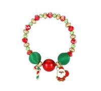 YAZILIND 2Pcs de Noël Bracelet de Perles de Flocon de Neige père Noël Bonhomme de Neige Couronne Elk Pendentif de Perles Colorées Bracelets de Vacances de Fête de Noël, des Bijoux pour Femmes(#1)