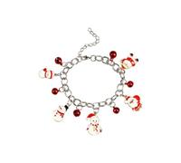 YAZILIND 2Pcs Joyeux Noël Arbre Bracelet Renne du père Noël, des Bas de Elk Bell Couronne Pendentif Bracelets de Vacances de Fête de Noël, des Bijoux pour Femmes(#8)