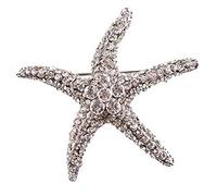 YAZILIND Broche Couleur Strass Sea Horse Étoile De Mer Poissons Animal Poitrine Boucle Pin Femmes Corsage Vêtements Accessoires Parti Blanc