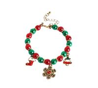 YAZILIND de Noël Bracelet de Perles de père Noël Bonhomme de Neige Flocon de Neige Elk Arbre Pendentif Bracelets de Vacances de Fête de Noël, des Bijoux pour Femmes(#3)