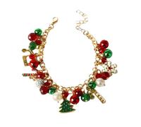 YAZILIND de Noël Bracelet de Perles de père Noël Bonhomme de Neige Flocon de Neige Elk Arbre Pendentif Bracelets de Vacances de Fête de Noël, des Bijoux pour Femmes(#9)