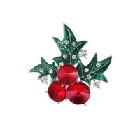 YAZILIND de Noël Broche Broche en Strass Rouge Cerise Personnalisé Fruits Corsage de Femme de Noël Breastpin Bijoux(Rouge)