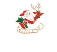 YAZILIND de Noël Broche Broche Traîneau du père Noël Elk Femelle de Noël Breastpin Corsage de Bijoux(#8)