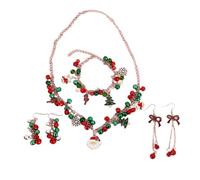 YAZILIND de Noël de Bijoux pour les Femmes de Noël Boucles d'oreilles Colliers Bracelet Jingle Bell Rouge Vert Ensembles de Vacances à la boucle d'Oreille stuffers Accessoires(#3)