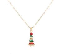 YAZILIND de Noël des Colliers pour Les Femmes de Noël, Couronne de Bell Guirlande père Noël Elk Pendentif Collier Femme Polyvalent Chandail de la Clavicule Chaîne Holiday Bijoux(#2)