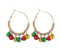 YAZILIND de Noël HoopEarrings, Rouge, Vert, Coloré Bell Pendentif Goutte Dangle boucle d'Oreille, des Fêtes de Noël, des Bijoux pour Femmes(Color3)