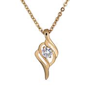 YAZILIND Eternal Design Pendentif Charme en plaqué Or Collier Mode Zircon cubique Bijoux pour Femmes Cadeau Anniversaires Cadeaux D'amitié