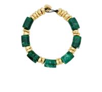 YAZILIND Femmes Chunky Acrylique Perles de Collier de Déclaration de l'or-Ton de Bijoux en Perles pour Les fêtes, Les Mariages et Élégant Chic des Tenues(Vert)