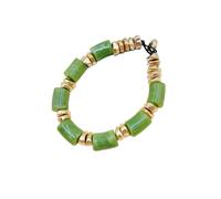 YAZILIND Femmes Chunky Acrylique Perles de Collier de Déclaration de l'or-Ton de Bijoux en Perles pour Les fêtes, Les Mariages et Élégant Chic des Tenues(Vert Clair)