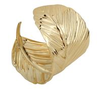 YAZILIND Large Bracelet Manchette Ouvert Plaqué Or métal Feuille Déjouer Bracelet Largeur:2In Punk Style
