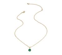 YAZILIND pendentif collier femmes clavicule plaqué or strass ronde robe décorative cadeau (vert)