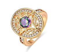 YAZILIND promet Bague Belle zircone cubique incrusté de Strass plaqué Or Engagement pour Les Femmes Taille 59