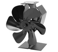 YAZIONG Ventilateur Poele à Bois 6 Pales avec Thermomètre, Ventilateur de Cheminée Alimenté Par la Chaleur pour Poêle à Bois/Cheminée/Gaz/Bûche (Moyen)