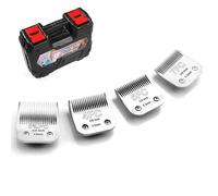 YAZIYIR Lames de toilettage pour chiens amovibles en acier inoxydable, taille 7FC/5FC/4FC/3FC, compatibles avec Andis/Oster A5/Heiniger/Moser Max 50/Wahl Série KM10, 4 pièces