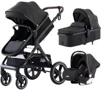 Yazoco - Poussette - 3 en 1 Set - Incl. Maxi Cosi - Pliable - XXL Set - Set complet - Couleur Noir