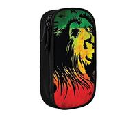 Yazs Trousse à crayons avec fermeture éclair pour bureau ou école - Style drapeau rasta lion