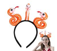 Yaztauho Année chinoise du bandeau serpent, bandeau serpent | Bandeaux de serpent de dessin animé pour femmes,Décor de mascottes du Festival du printemps, couvre-chefs d'animaux pour femmes et filles,