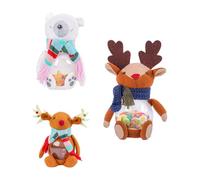 Yaztauho Bocal à Sucre de Noël | Contenants en Peluche pour Noël,3 Pièces Bocaux Festifs pour Placard Bureau Comptoir Office Maison Salle de Classe - Pour Cuisine Bureau École Buffet Armoire