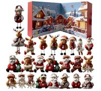 Yaztauho Calendrier de l'Avent Compte à Rebours,24 Jours Calendrier de Compte à Rebours en Peluche,Adorable Douce Ornement pour Arbre Fête Jeu | Célébration Saisonnière Vacances