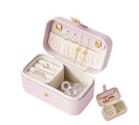 Yaztauho Écrin À Bijoux De Voyage | Coffret De Rangement Bijoux Format Voyage | Organisateur Multi-Compartments Imperméable Simili Cuir Pour Bagues Bracelets Colliers | Boucles D'oreilles Rouge À