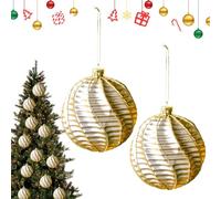 Yaztauho Ornements de Noël - 2 Pièces de Fournitures pour pendentifs réfléchissants de 8 cm - Décorations De Noël Vintage,pour Extérieur Fête Hiver Maison Famille Amis Mur Fenêtre